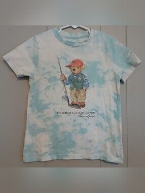 Ralph Lauren Boys Size 6 Fishing Bear Tie Dye Top